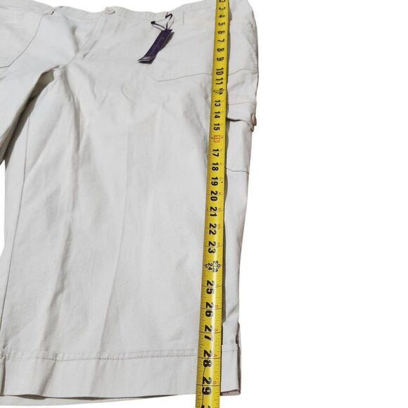 Gloria Vanderbilt Capri Shorts Size 24W Cream Color With Pockets - Picture 3 of 12